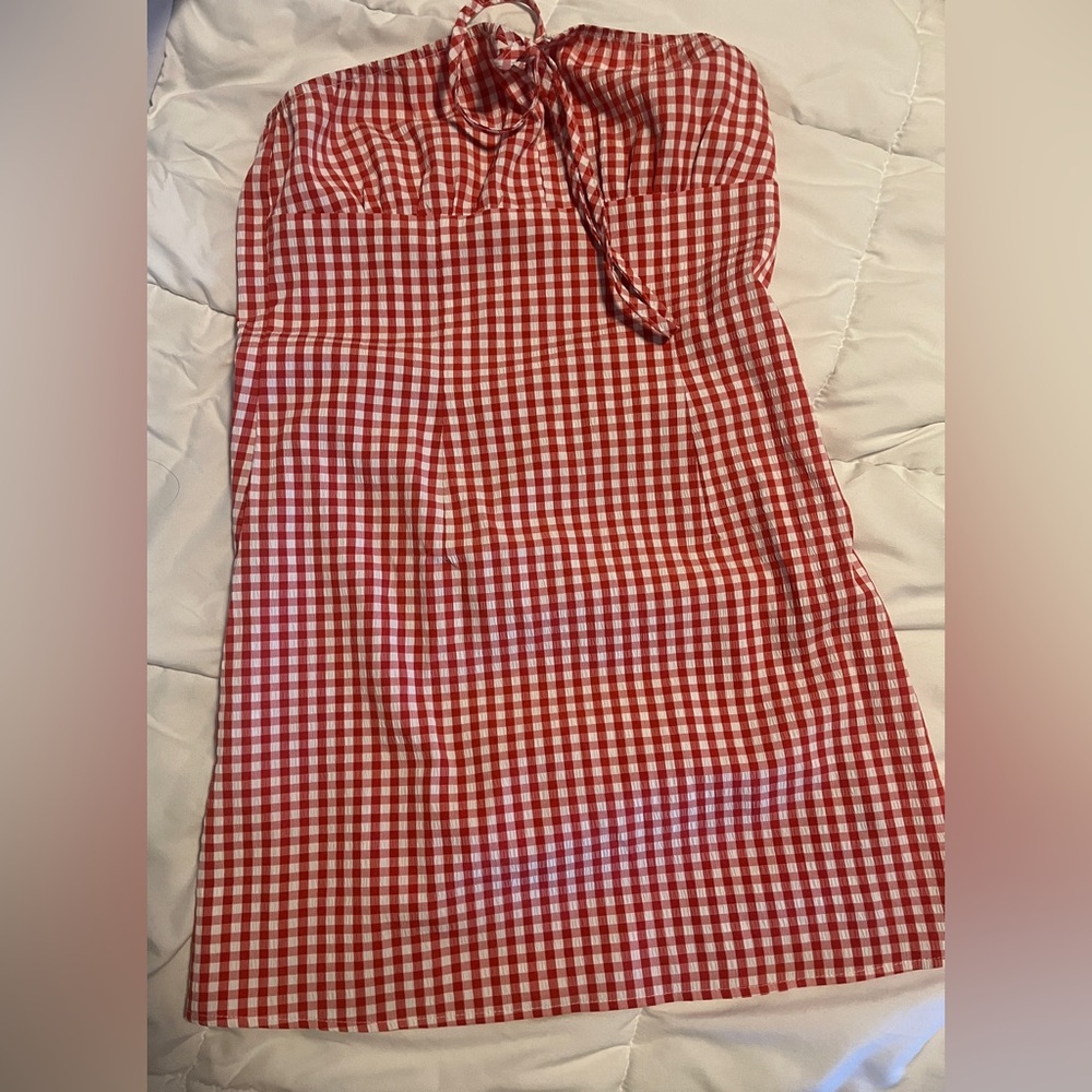 Red and White Gingham Dress